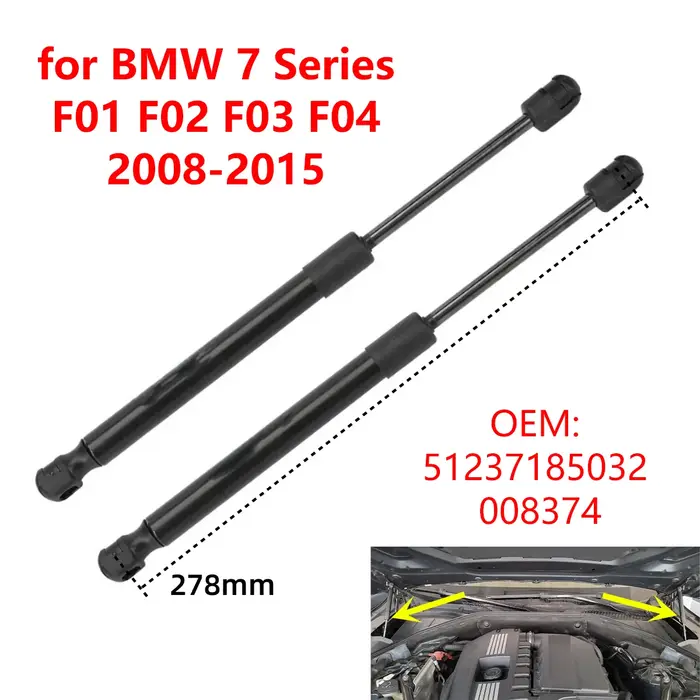 2 pièces 51237185032 capot de moteur avant de voiture entretoises à gaz tiges de Support de levage p