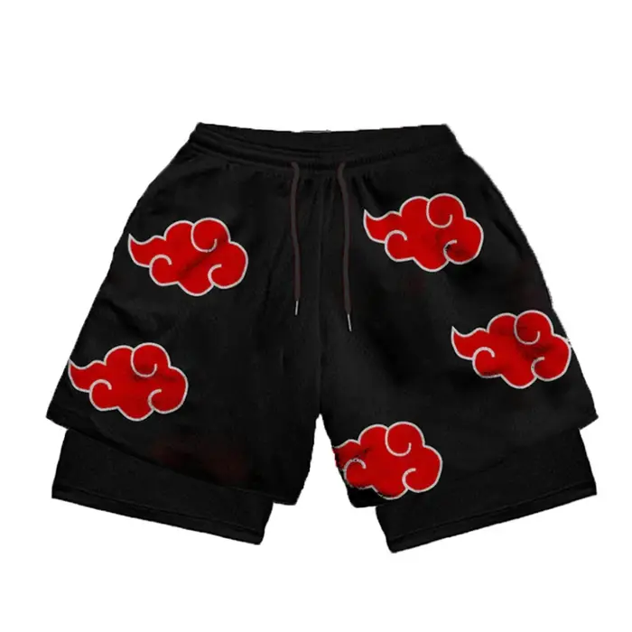 Short de Performance Anime 2 en 1 pour hommes et femmes, Short de sport, Manga, impression 3D, maill