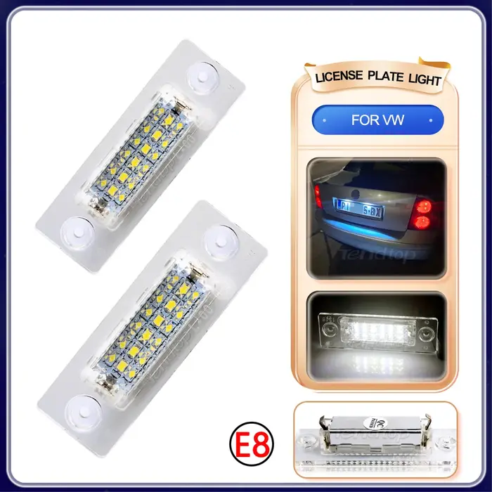 Eclairage de plaque de planificateur à LED, feu de numéro arrière, VW Golf MK5, Jetta, Touran, Passa