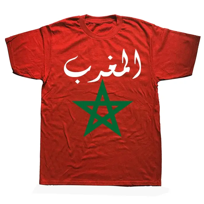 T-shirt de football marocain à manches courtes pour hommes, vêtements de style vintage, streetwear g