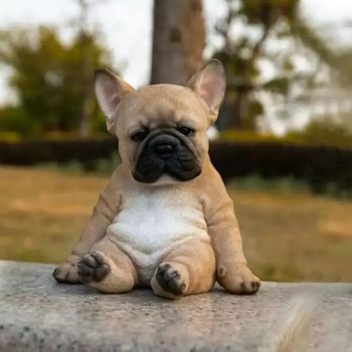 Figurine de chien en résine française pour décoration extérieure ou intérieure ornement unique et élégant pour jardin cour et maison