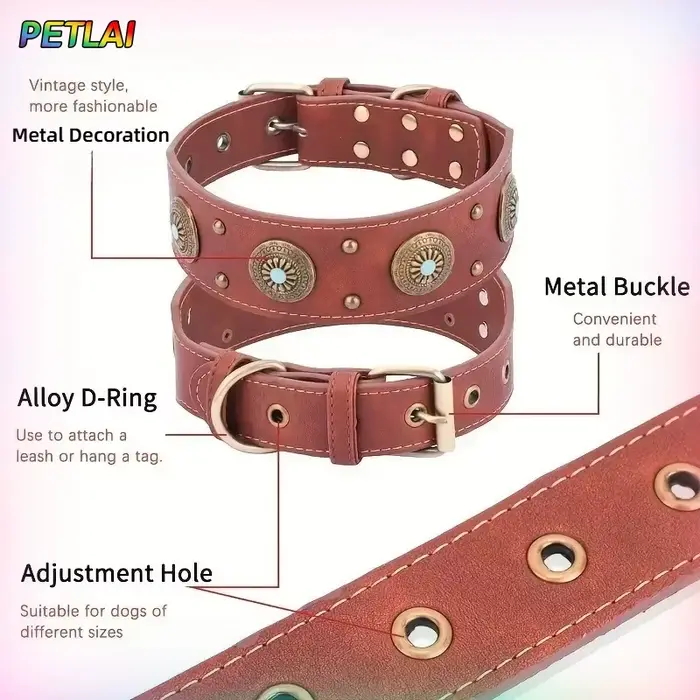 Collier pour chien au design rétro