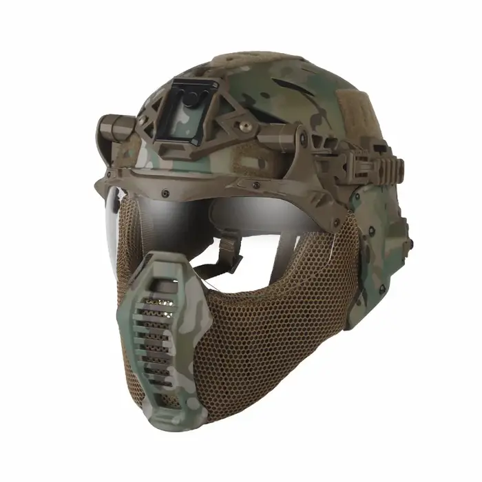 Casque tactique Wendy 3.0 avec protection faciale intégrale - Idéal chasse et airsoft