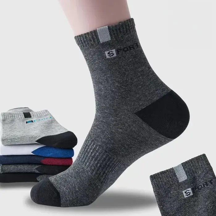 Chaussettes chasse coton respirantes souples élastiques mi-mollet été sport lettrage mode