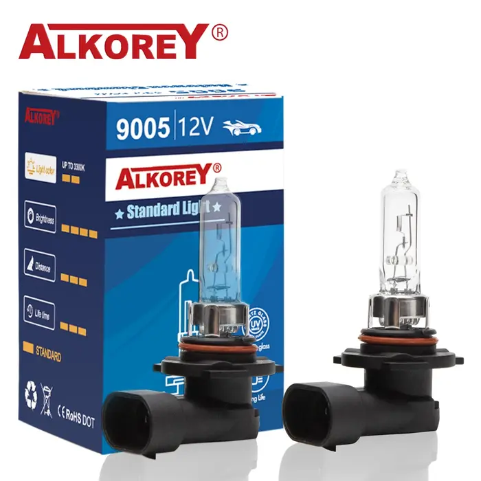Alkorey 2 pièces HB3 9005 12V 65W clair Auto phares ampoules blanc chaud 3350K voiture lumières lamp