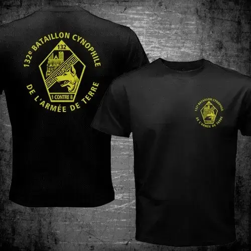 Rare chien de l'armée française 132è Bataillon Cynophile l'Armée de Terre hommes T-shirt décontracté