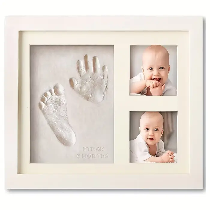 Cadre photo en argile pour mains et empreintes de bébé, créez des souvenirs durables avec ce kit d'e
