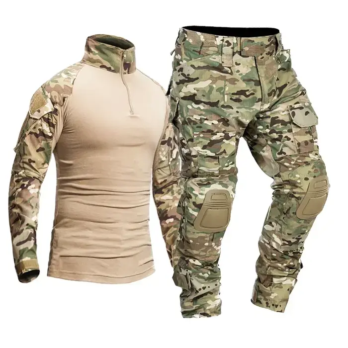 Combinaison tactique camouflage Airsoft Ripstop multi-poches pour chasse et paintball - tenue professionnelle
