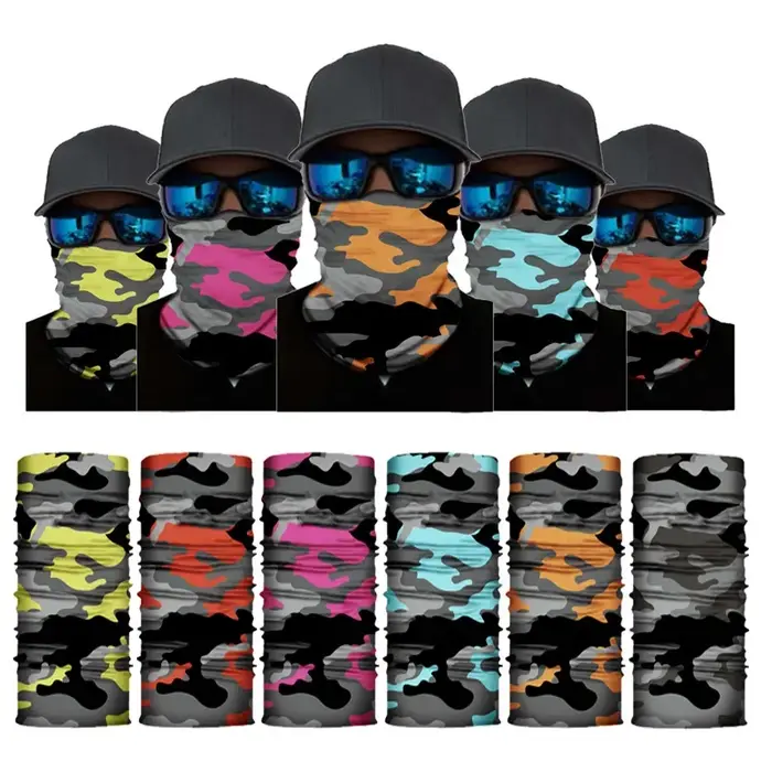 Sport de plein air Camouflage sans couture cyclisme Bandana cache-cou bandeau pêche randonnée cagoul