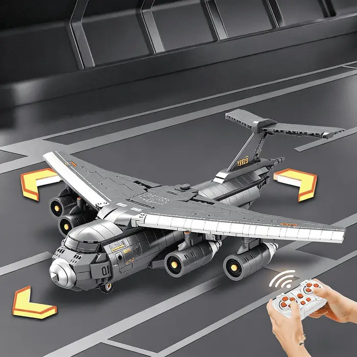 Modèle de construction en briques de l'avion de transport militaire Y-20 - 1561 pièces