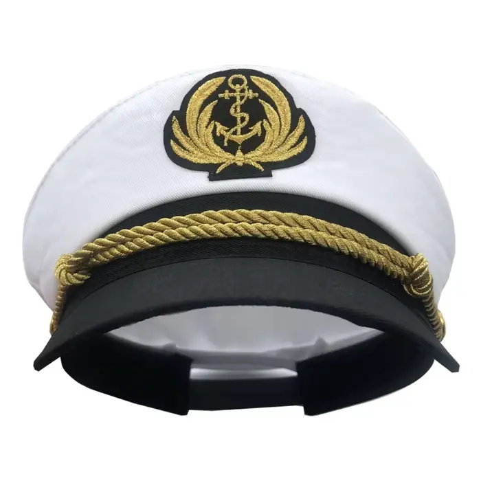Chapeau de capitaine de la Marine pour hommes et femmes, chapeau de marin réglable, Costume de capit