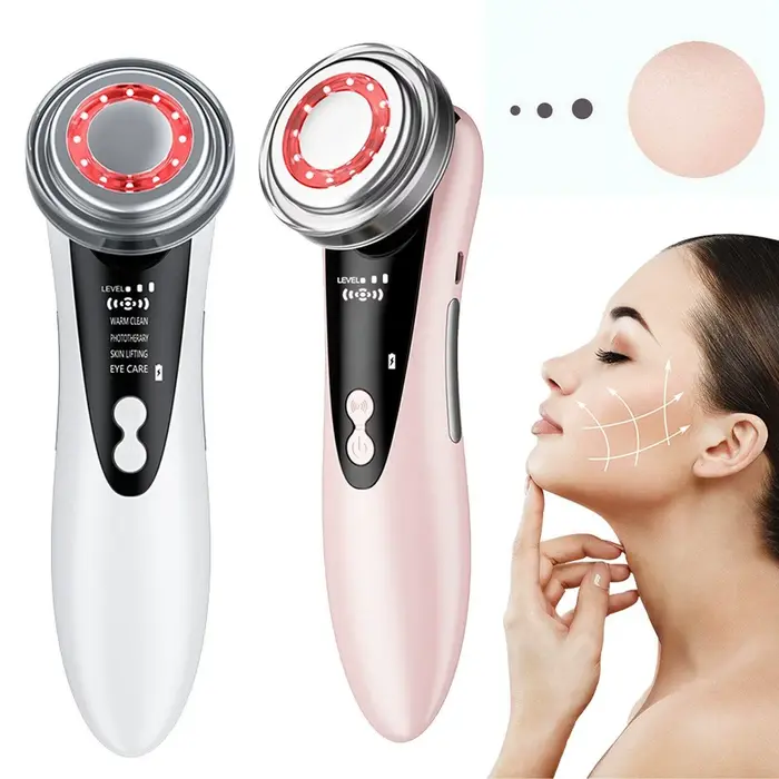 Appareil soin visage 4 en 1 RF EMS lifting - Massage anti-rides raffermissement peau multifonction