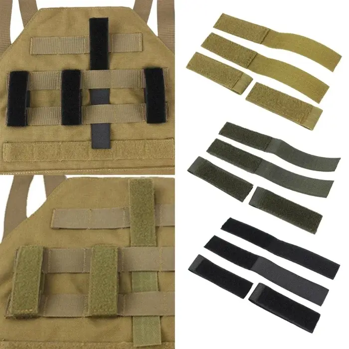 Adaptateur Molle 4PCS Hook&Loop - Panneau pour badges patches ID sur gilet sac à dos chasse