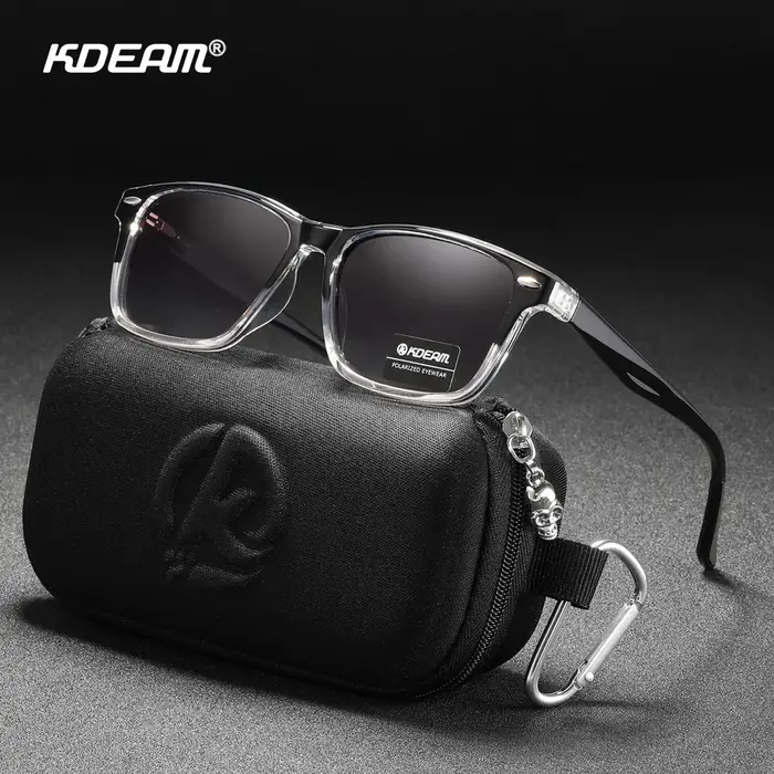 KDEAM – lunettes de soleil polarisées carrées assorties pour hommes et femmes, monture en matériau T