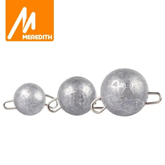 MEREDITH-Hameçon avec tête plombée gravée, poids de balle en eau profonde, leurre souple, appâts, ma
