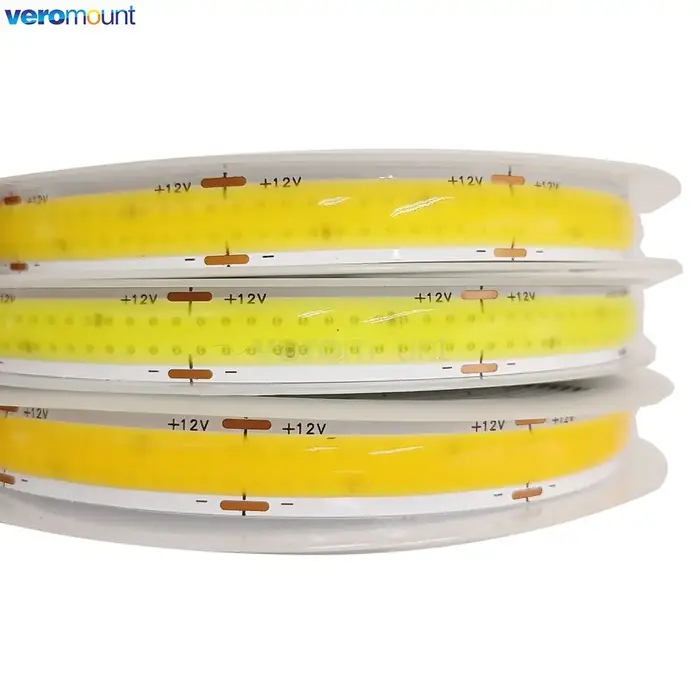 Bande lumineuse LED COB double nucléoFlexible, haute luminosité, DC 12V, 24V, 624 gible/m, 616 gible