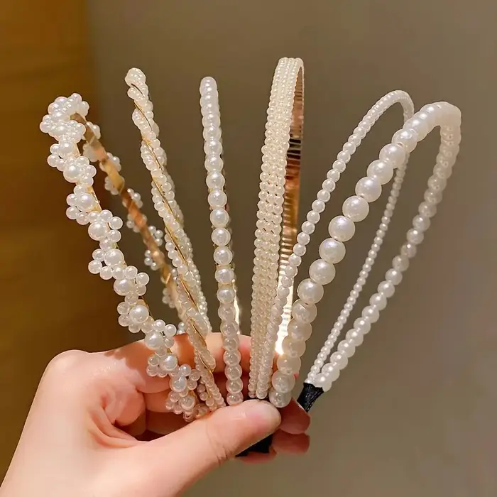 5 accessoires pour cheveux de princesse pour filles, bandeaux imitation perles pour enfants, épingle