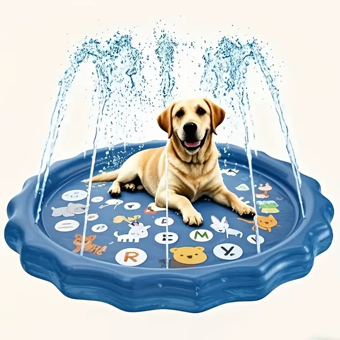 Bassin de bain extérieur robuste pour animaux de compagnie avec fonction de pulvérisation d'eau-refr