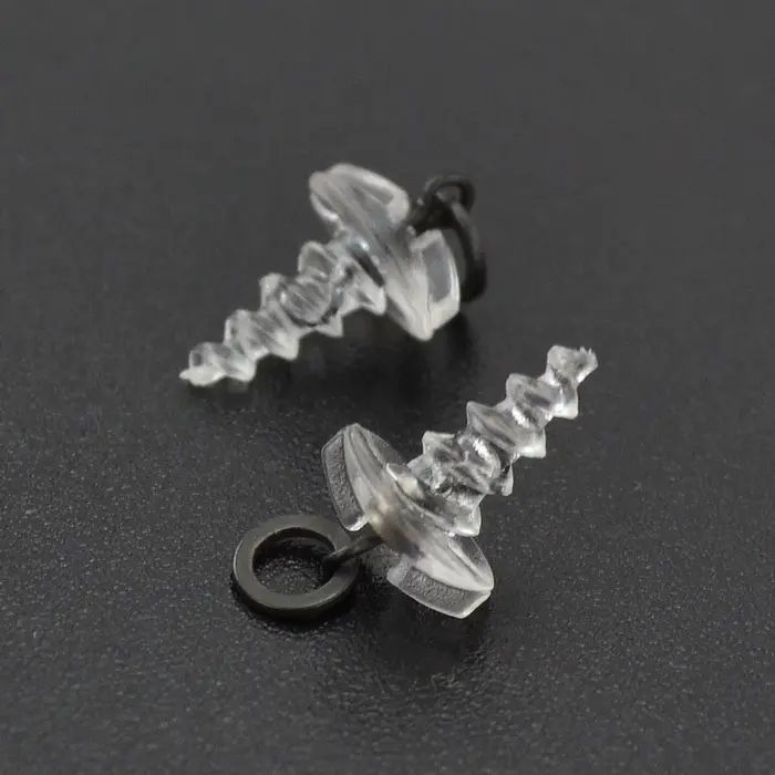 10 Pièces Vis d'appât en plastique avec Emerillons Roulant Pêche Carpe avec Anneau D-Rig Chod Rig  A