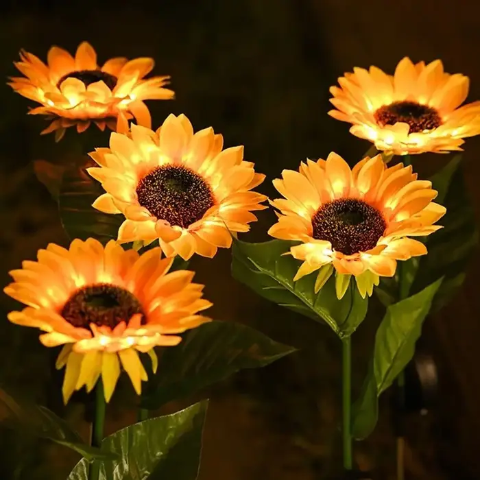LED solaire tournesol extérieur pelouse lumière IP65 étanche voie cour mariage vacances jardin décor