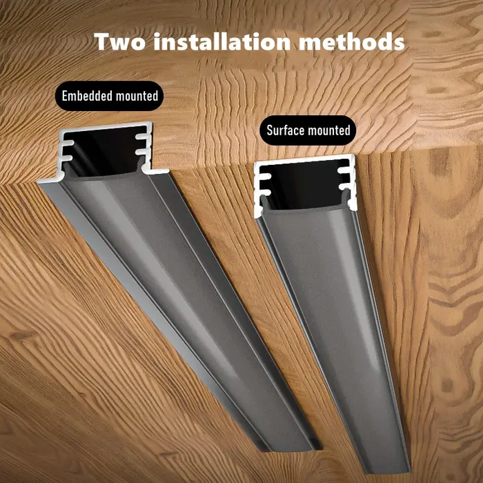 Profilé en aluminium LED de Style U/W, 0.5m, support de canal noir et argent, lampe de barre de couv