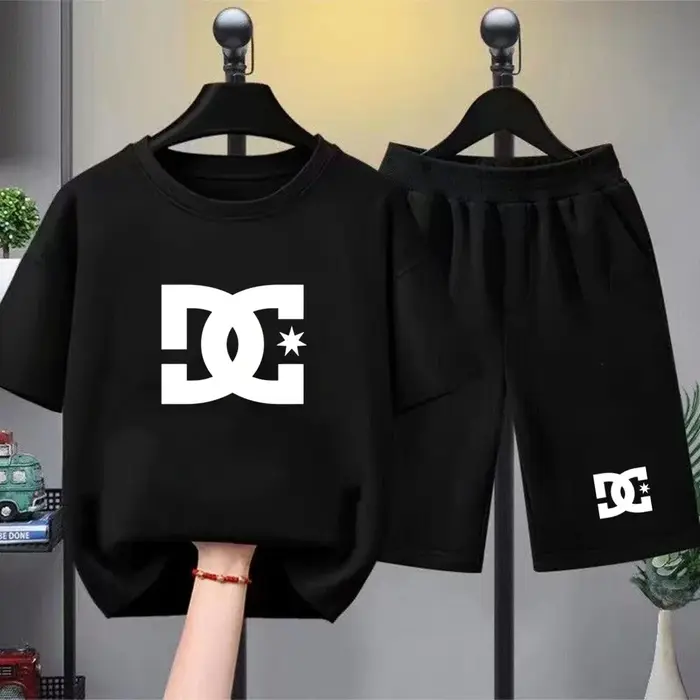 Vêtements de marque pour enfants, T-shirt à manches courtes + short, vêtements d'été cool pour garçons et filles, ensemble décontracté et sportif pour tout-petits de 3 à 12 ans