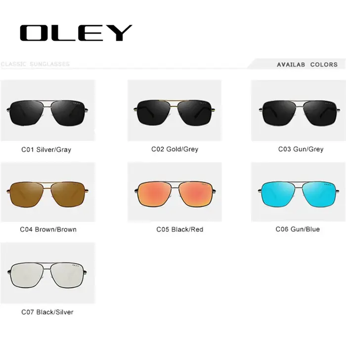 OLEY — Lunettes de soleil à verres polarisés pour hommes, mode contemporaine, protection des yeux, a