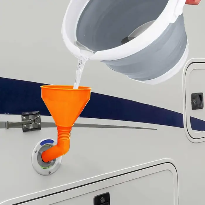 Entonnoir de remplissage d'eau pour camping-car, entonnoir mains libres pour toilettes de caravane, 