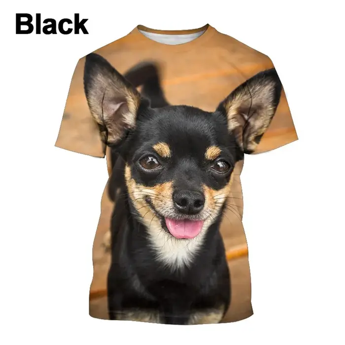 T-shirt imprimé chien Chihuahua pour hommes, manches courtes, mignon, drôle, enfants, chiot, Canis L