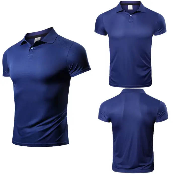 T-shirt en polyester à col décontracté pour homme, haut de sport, séchage rapide, vêtements légers, 