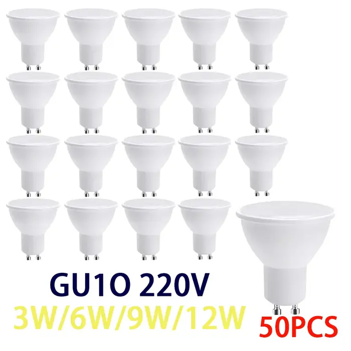 50 pièces GU10 Led ampoule 220V projecteur ampoule Bombillas lampe à LED décoration lampe lumière éc
