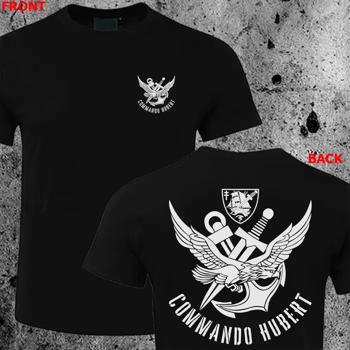 Forces spéciales françaises Combat Frogmen Commando Hubert Marine T-shirt à manches courtes décontra