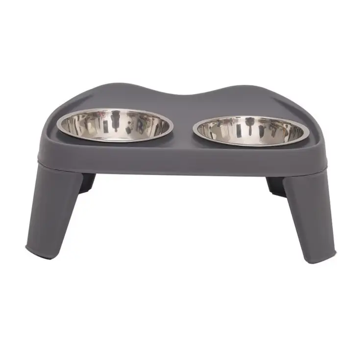 Bol pour chien en acier inoxydable, grande capacité, bol à nourriture pour chien détachable, pliable, double bol, bol surélevé pour chat