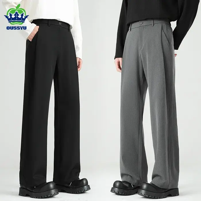 OUSSYU marque de luxe qualité Baggy pantalons décontractés hommes d'affaires taille élastique coréen