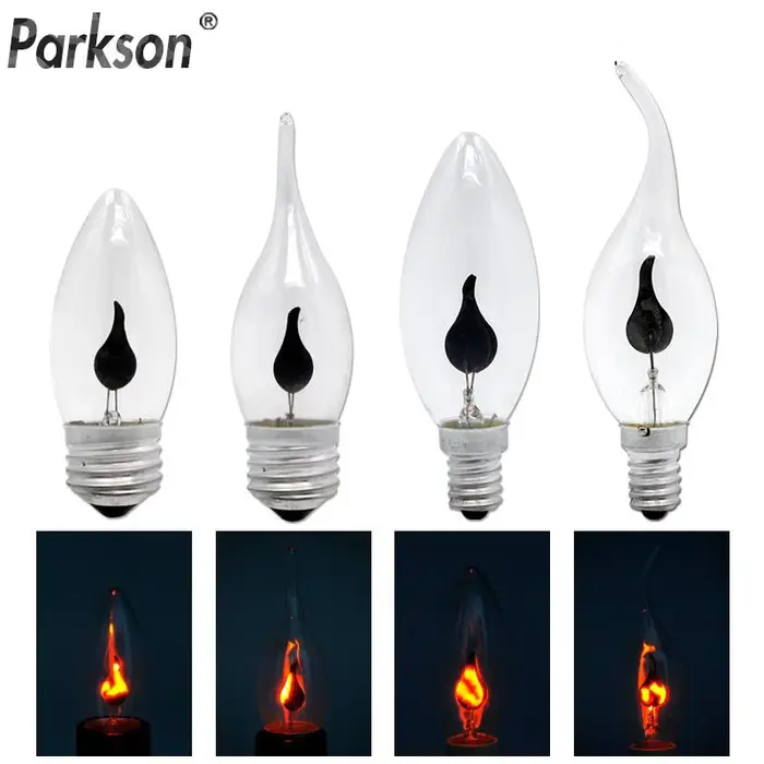 Vintage Edison E14 E27 Led ampoule bougie effet de flamme ampoule 3W AC220V maison pour décor éclair