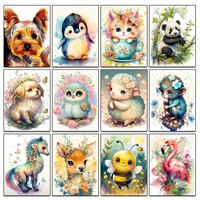 Peinture de broderie de diamant d'animal