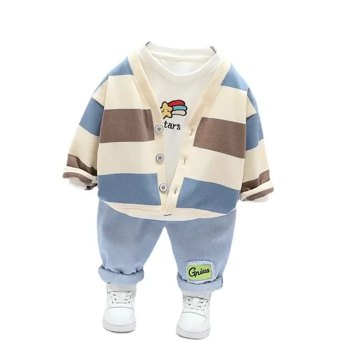 Nouveau printemps automne bébé vêtements enfants garçons veste décontractée T-Shirt pantalon 3 pièce