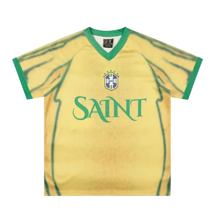 T-shirt vintage col en V numéro 9 de l'équipe nationale brésilienne SAINT pour hommes et femmes, sty