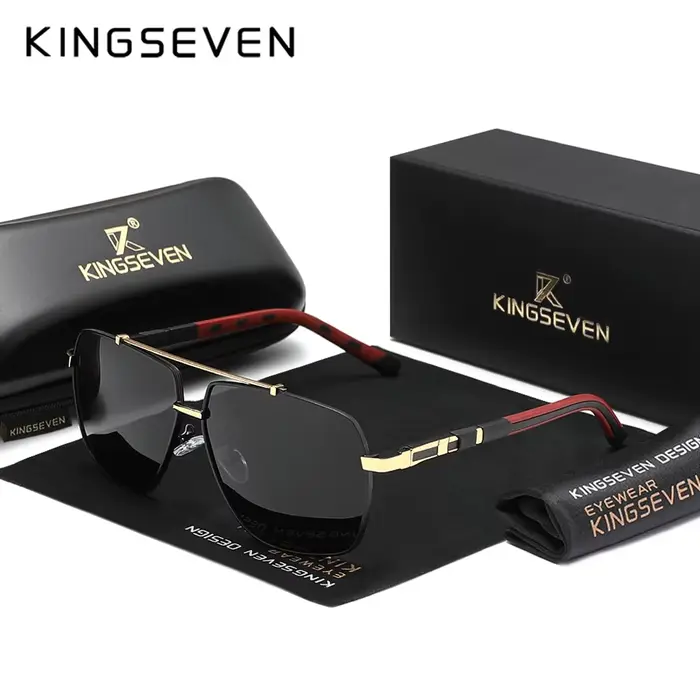 Lunettes de soleil polarisées en aluminium de marque KINGSEVEN pour hommes et femmes, lunettes de co