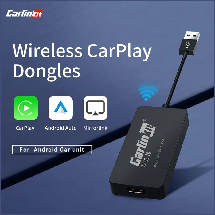 CarlinKit-Dongle CarPlay filaire/sans fil, USB, Android Auto AI Box, MirrorexhausBT, Auto allergique