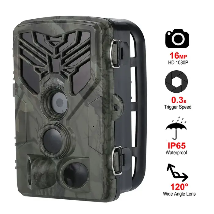 Caméra de chasse HC810A 16MP 1080P avec vision nocturne infrarouge pour surveillance de la faune en plein air et observation de la nature