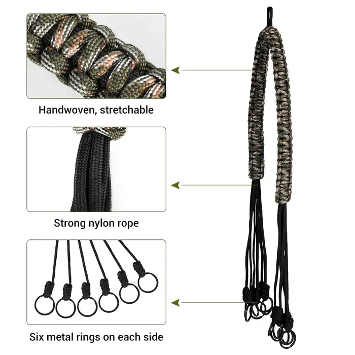 Porte-appel canard paracord lanière porte-calls avec boucles pour chasse oies cerfs
