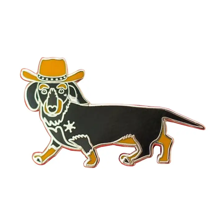 Teckel, obtenez une longue épingle en émail pour petit chien, chiot