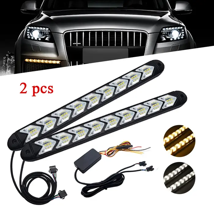 Feux diurnes DRL super lumineux, lumière de sauna étanche, couleurs touristes, style de voiture, fre