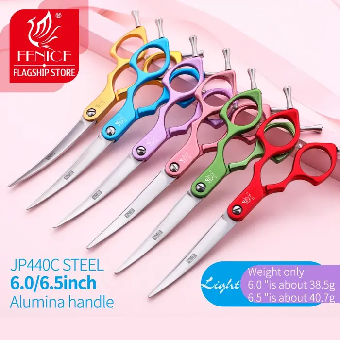 Fenice professionnel JP440C & VG10 coloré 6.0 6.5 pouces ciseaux de toilettage incurvés ciseaux pour