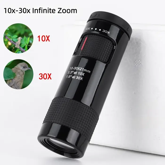 Lunette monoculaire zoom 10-30x21 portable compacte pour camping chasse tourisme observation optique