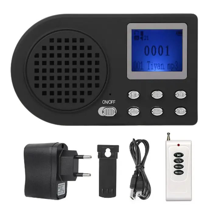 Amplificateur chant oiseaux sans fil avec télécommande - 110 sons animaux MP3 pour chasse extérieure