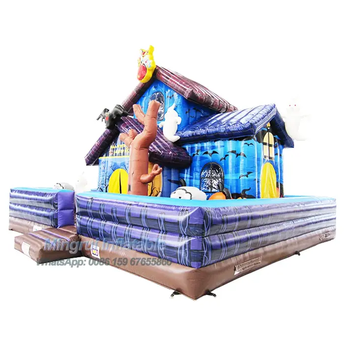 Combo gonflable de glissière de château rebondissant d'Halloween maison de saut pour enfants et adultes occasions spéciales fêtes familiales parties de Noël anniversaires