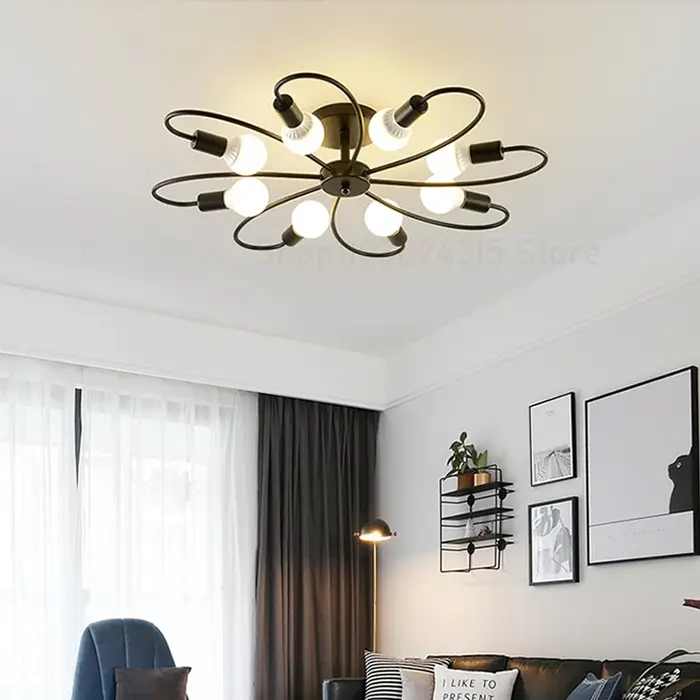 E27 plafonnier décor moderne luminaire à la maison rétro industriel lustre en fer forgé LED décorati