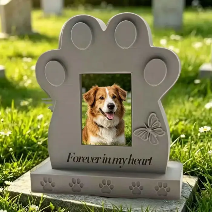 Pierre commémorative créative pour chien avec empreinte de patte